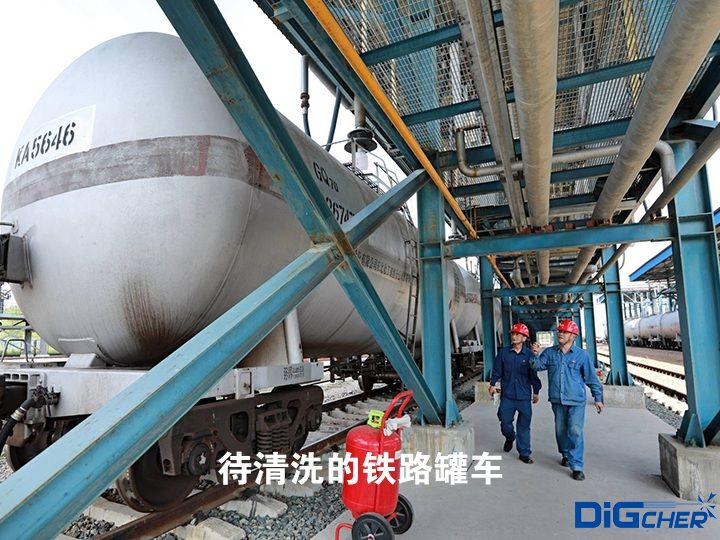 待（dài）清洗的（de）鐵路罐車